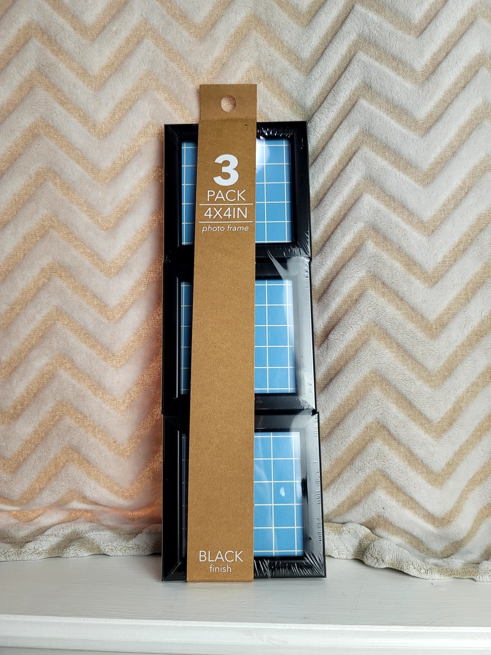 Black 3-Pack 4x4in Photo Frames - Black Finish